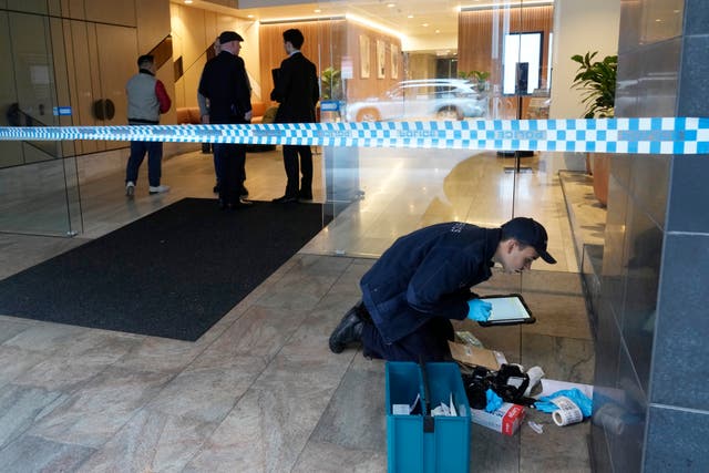 Forensic officers at the scene