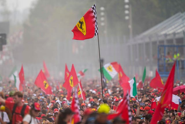 Ferrari fans celebrate Leclerc's victory at Monza