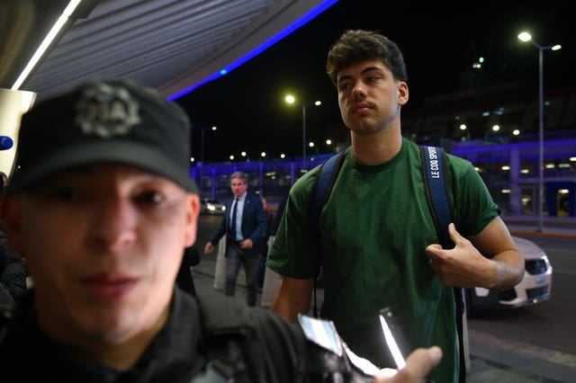 Auradou arrives at Ezeiza International Airport in Buenos Aires