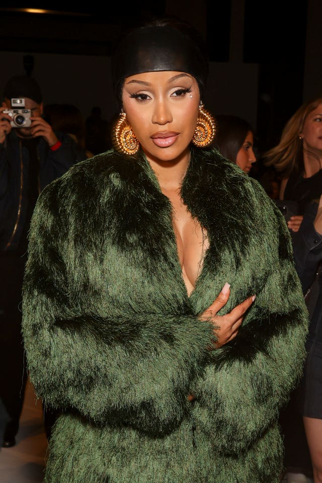 Cardi B attends the Balmain Spring/Summer 2025 collection