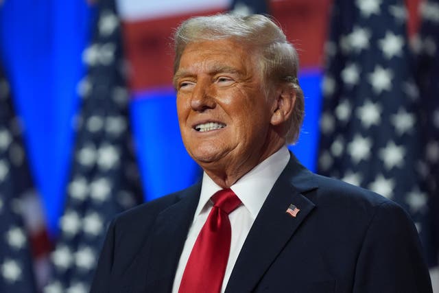 Donald Trump grins