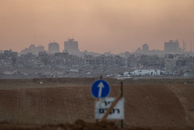 Destroyed buildings in the Gaza Strip