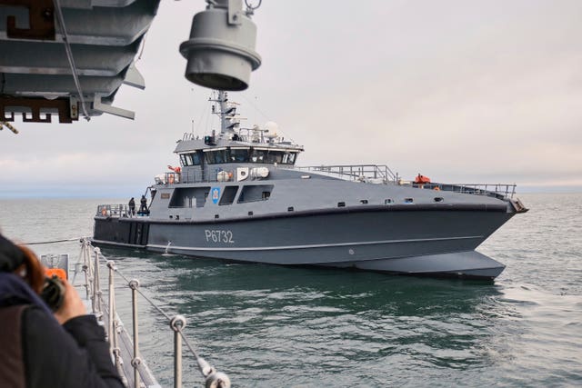 A naval ship on patrol