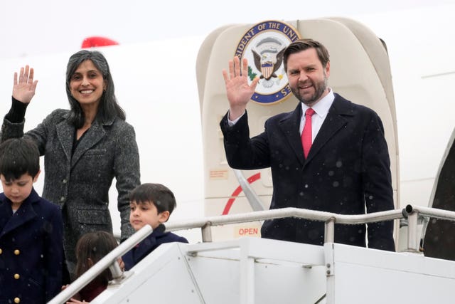 JD Vance with his wife Usha and children Ewan, Vivek and Mirabe