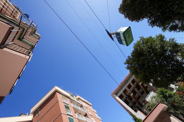 Cable car seen from above