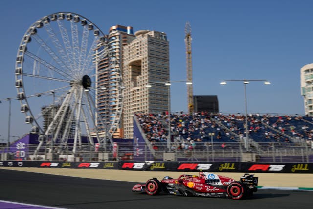 Lewis Hamilton drives in Saudi Arabia