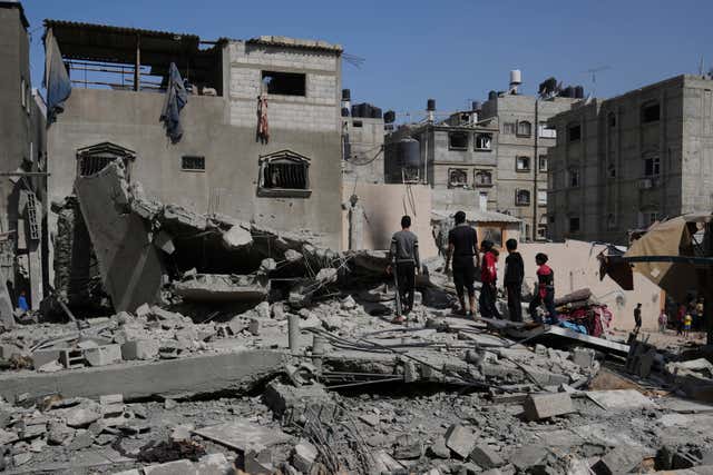 The rubble of a house