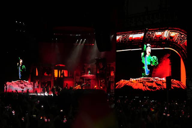 Lady Gaga performs during her free concert on Copacabana Beach