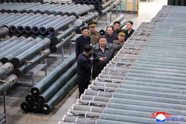 North Korean leader Kim Jong Un visits a munitions factory
