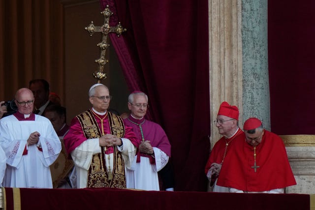 Pope Leo appears in front of jubilant crowds on the balcony of St Peter’s Basilica