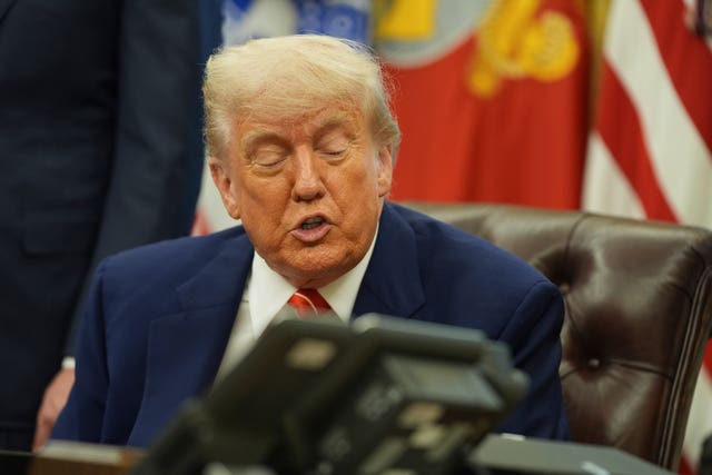 US president Donald Trump speaks on the phone to Prime Minister Keir Starmer