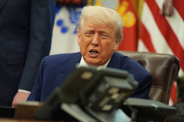US President Donald Trump speaks on the phone to Prime Minister Sir Keir Starmer