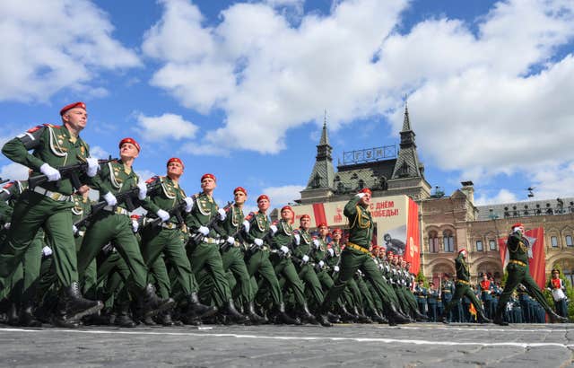 Russian soldiers in formation