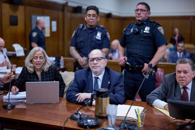 Harvey Weinstein appears in state court in Manhattan for his retrial in New York