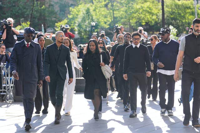 Family and supporters of Sean Combs arrive at court