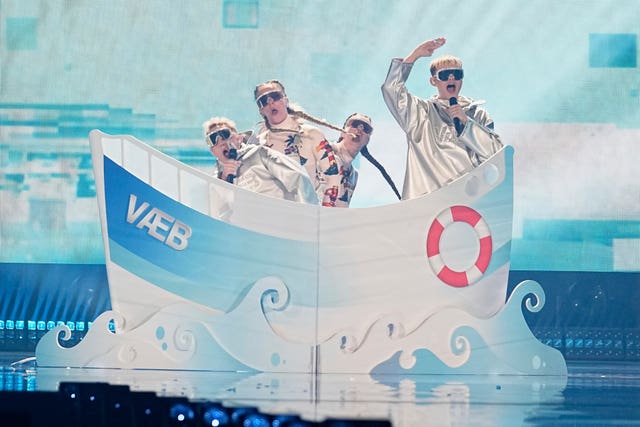 VAEB from Iceland performs the song ROA during the Grand Final of the 69th Eurovision Song Contest in Basel, Switzerland