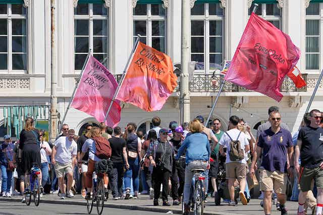 People in Basel city centre