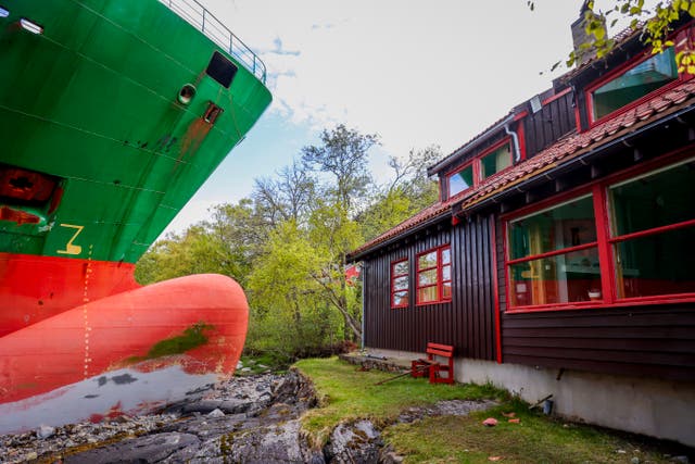 A ship run aground