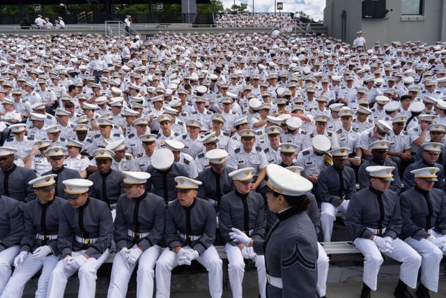 Cadets gather ahead of the ceremonies