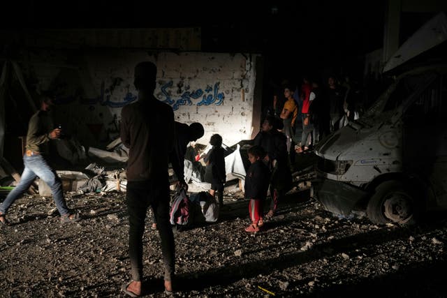 The wrecked shelter in darkness