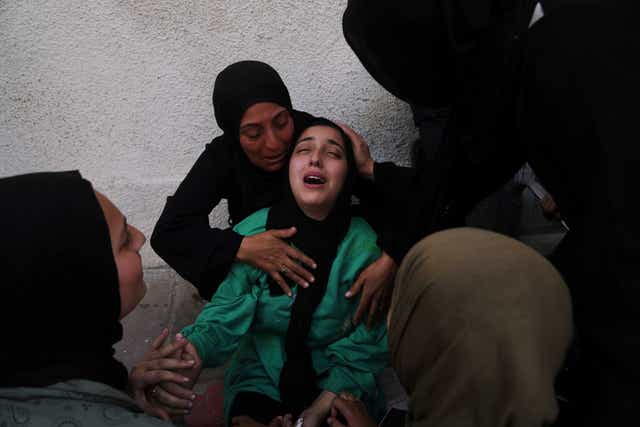 A woman mourning