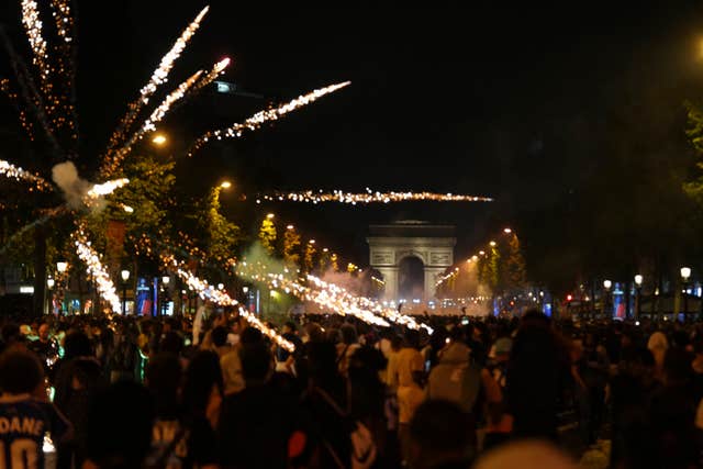 Fireworks explode in Paris