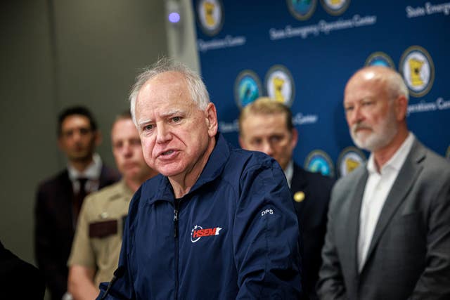 Minnesota Governor Tim Walz speaks during a press conference