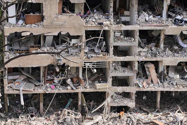 A destroyed building