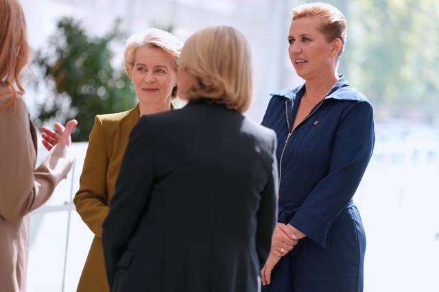 Danish Prime Minister Mette Frederiksen and European Commission president Ursula von der Leyen at an event to mark the official opening of Denmark’s EU presidency