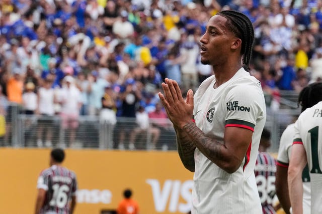 Chelsea’s Joao Pedro celebrates his opening goal against Fluminense