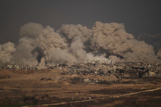 Smoke rises to the sky following an Israeli army bombardment in the northern Gaza Strip, as seen from southern Israel