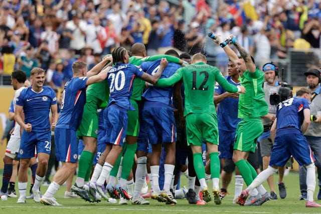 helsea’s players celebrate after winning the Club World Cup