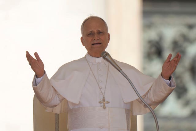 Pope Leo XIV holds his weekly general audience in St Peter’s Square at the Vatican