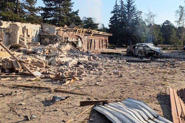 Damage after a Russian strike in Zaporizhzhia, Ukraine