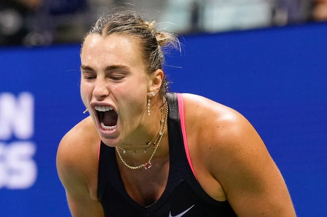 Aryna Sabalenka shouts