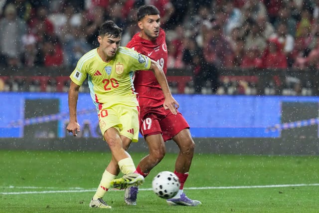 Pedri scores Spain's sixth goal in their 6-0 win in Turkey