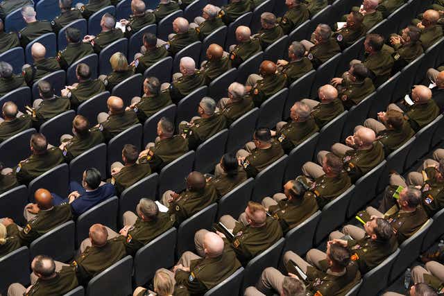 APTOPIX Trump Pentagon Commanders Meeting