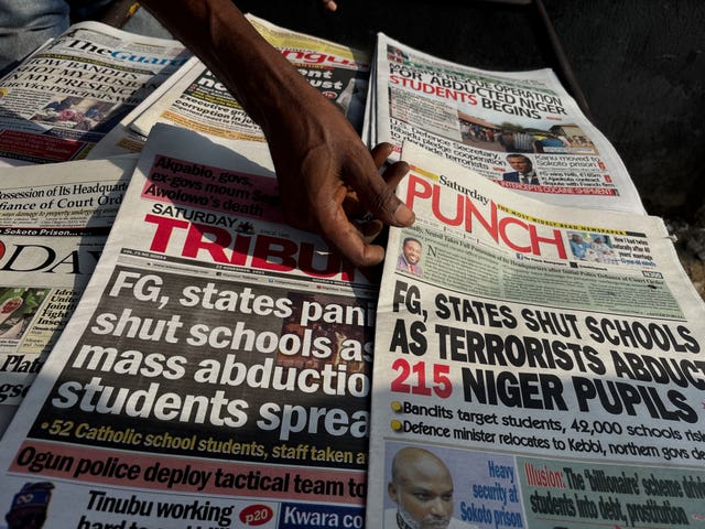 A pile of newspapers in Lagos