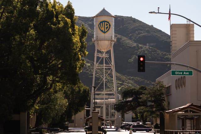 The Warner Bros water tower at Warner Bros. Studios in Burbank, California