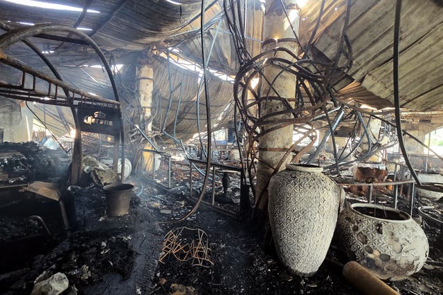 The charred interior of the nightclub