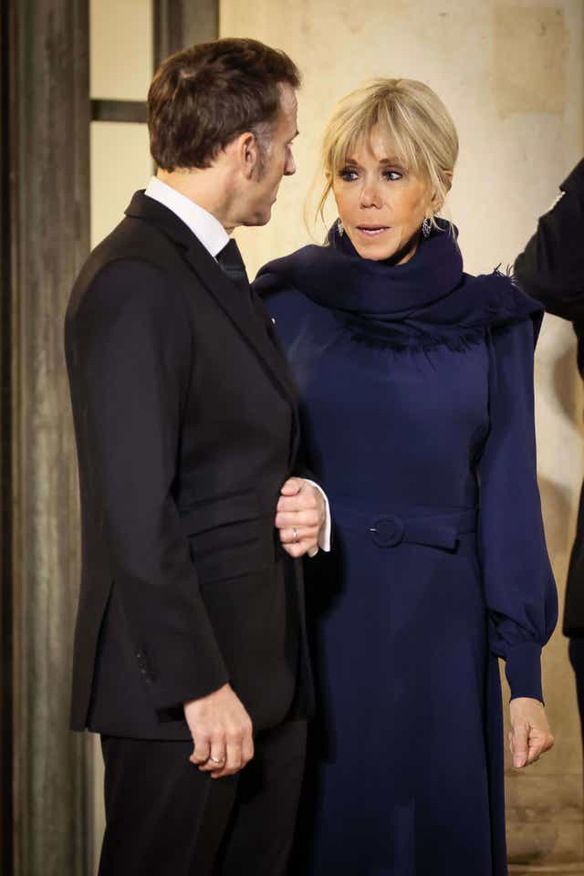 French president Emmanuel Macron and his wife Brigitte Macron