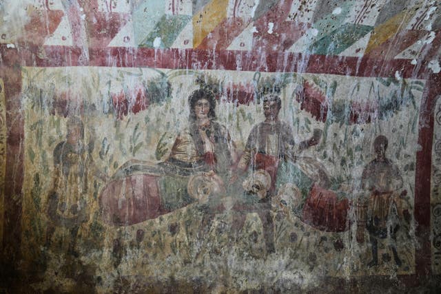 A Roman-era fresco depicting a banquet
