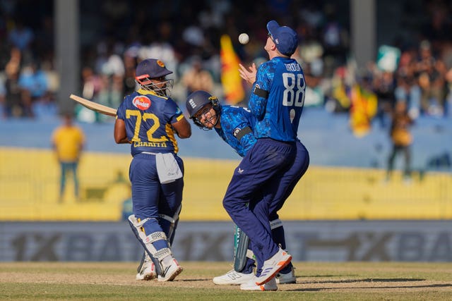 Harry Brook taking catch