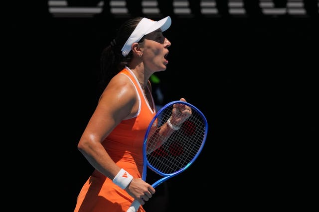 Jessica Pegula celebrates her victory