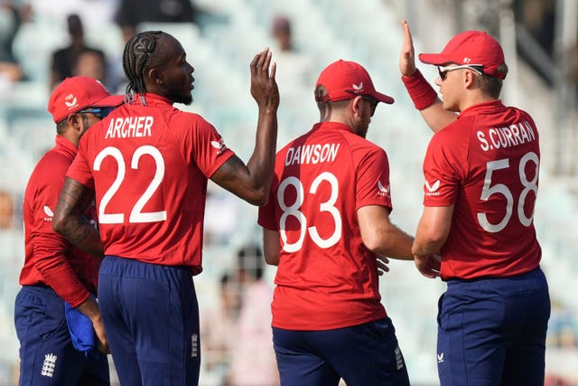 England bowlers celebrate