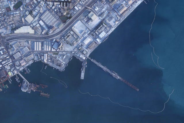 Satellite photo showing the headquarters of the US Navy’s 5th Fleet in Manama, Bahrain
