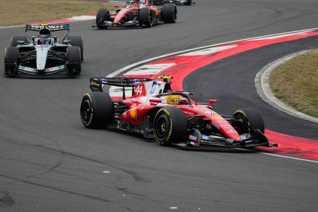 Lewis Hamilton claimed a podium for the first time in a Ferrari
