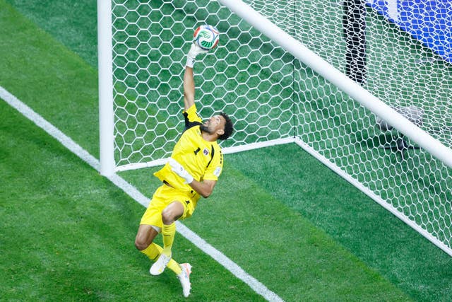 Cape Verde goalkeeper Vozinha makes a save