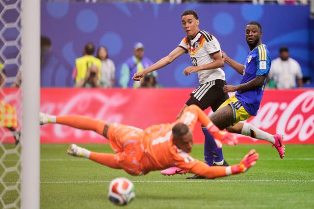 Jamal Musiala scores Germany’s fourth goal against Curacao