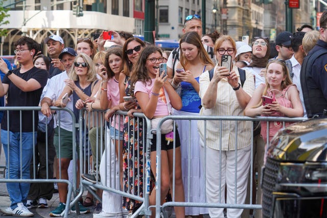 Fans line up outside of Madison Square Garden ahead of the ceremony